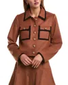 Stellah Vegan Suede Jacket In Cognac In Brown