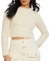 Stellah Lurex Cropped Sweater In Beige In Neutral