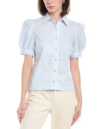 Stellah Puff Sleeve Shirt In Blue