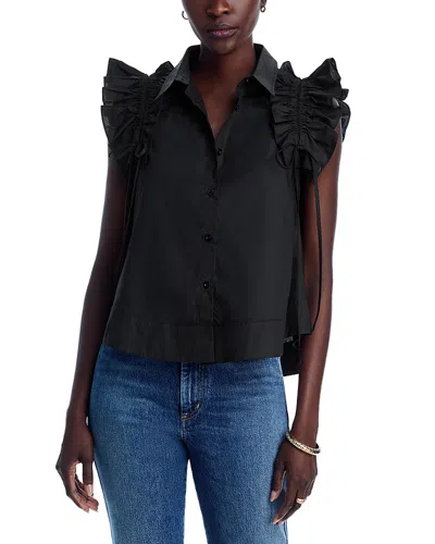 Stellah Ruffled Shirt In Black