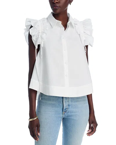 Stellah Ruffled Shirt In White