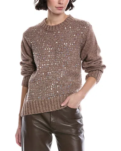 Stellah Sequin Sweater In Brown