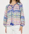Stellah Peasant Blouse In Multi