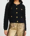 Stellah Textured Sweater Cardigan In Black In Black