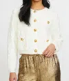 Stellah Textured Sweater Cardigan In Cream In White
