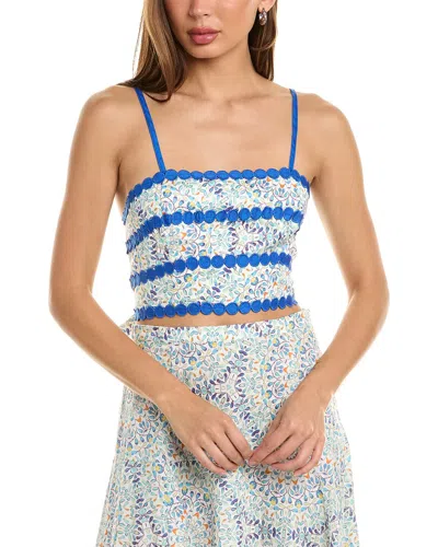 Stellah Tie Back Crop Top In Blue