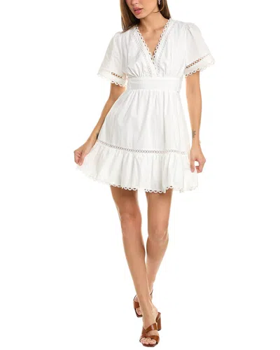 Stellah Lace Trim Mini Dress In White