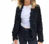 Stellah Tweed Slightly Padded Shoulder Jacket In Black