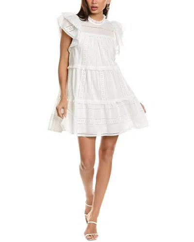 Stellah Voile Ruffle Mini Dress In White