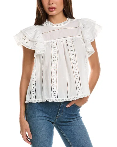 Stellah Voile Ruffle Top In White