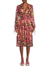 STELLAH WOMEN'S ABSTRACT FLORAL PEASANT DRESS