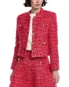 Stellah Wool-blend Tweed Jacket In Red