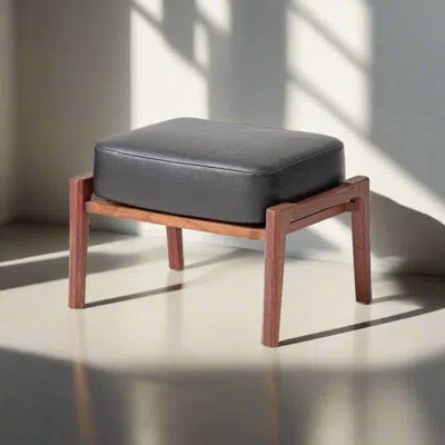 Stellar Works Alva Ottoman In Natural Oak,black