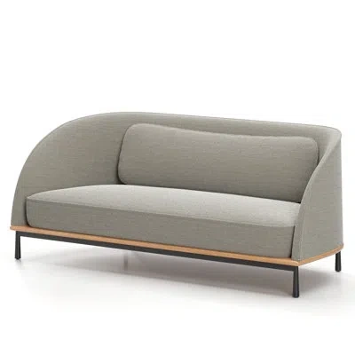 Stellar Works Arc Sofa Three Seater In White,natural Oak
