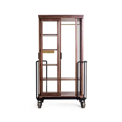 Stellar Works Display Stand In Black,clear,natural Walnut