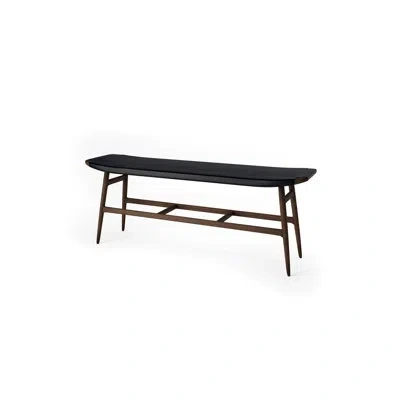 Stellar Works Freja Bench In Saddle Leather Nude,natural Oak