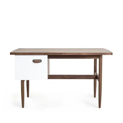 Stellar Works Risom Desk In Brown;natural Walnut