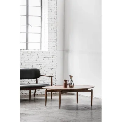 Stellar Works Slow Oval Coffee Table In Dark Brown Oak