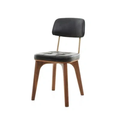 Stellar Works Utility Chair U By Neri&hu In Bellagio Black With Natural Walnut