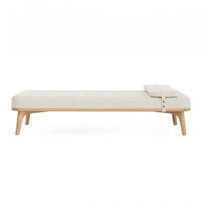 Stellar Works Utility Daybed In L493 Sanfor Nickel 3475,natural Walnut