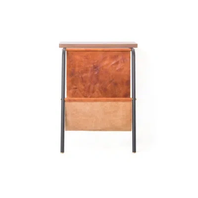 Stellar Works Valet Magazine Rack In Brown,black,brass