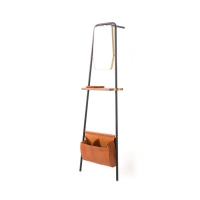 Stellar Works Valet Stand In Black,natural Walnut