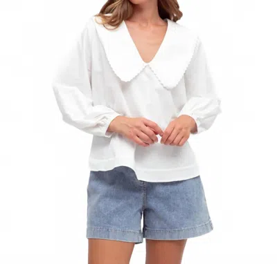 Stellino Maeve Long Sleeve Blouse In White