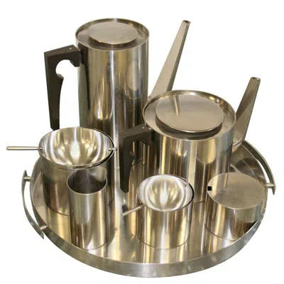 Pre-owned Stelton Arne Jacobsen Coffee & Tea Set In Brown