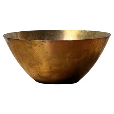 Pre-owned Stelton Arne Jacobsen Iconic Brass Bowl For  Brassware Denmark 1960's In Brown