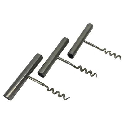 Pre-owned Stelton Mid-century Modern  Stainless Steel Corkscrews, Set Of Three, Danish In Gray