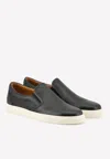 Stemar Slip-on Sneakers In Leather In Grey