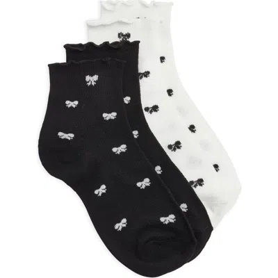 Stems 2-pack Bow Ruffle Ankle Socks In Multi