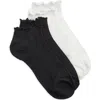 Stems 2-pack Micro Pointelle Ruffle Ankle Socks In Multi