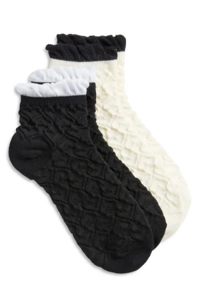 Stems 2-pack Ruffle Textured Heart Ankle Socks