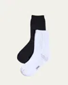 Stems Assorted 2-pack Waffle Crew Socks In Black/ivory