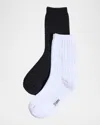 Stems Assorted 2-pack Waffle Crew Socks In Black/ivory
