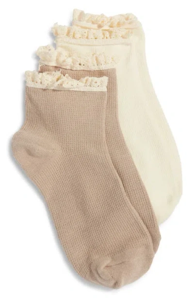 Stems 2-pack Lace Trim Cotton Blend Socks In Multi