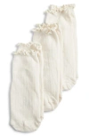 Stems 3-pack Lettuce Edge Rib Ankle Socks In Neutral