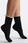Stems '90s Flower Crew Socks In Black