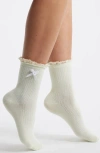 Stems '90s Flower Crew Socks In Ivory