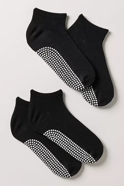 Stems Ankle Grip Socks, Set Of 2 In Black