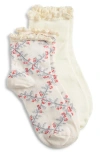 Stems Assorted 2-pack Lace Trim Trellis Socks In Multi
