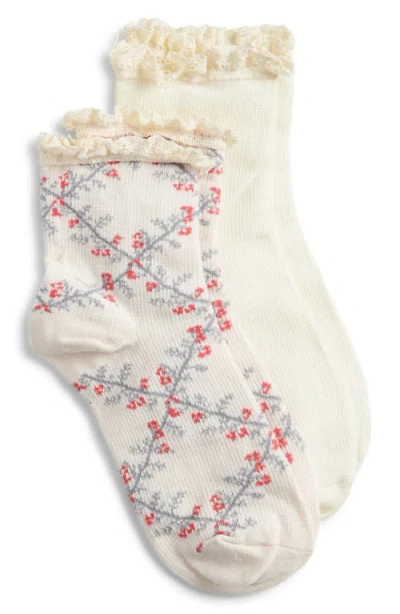 Stems Assorted 2-pack Lace Trim Trellis Socks In Multi