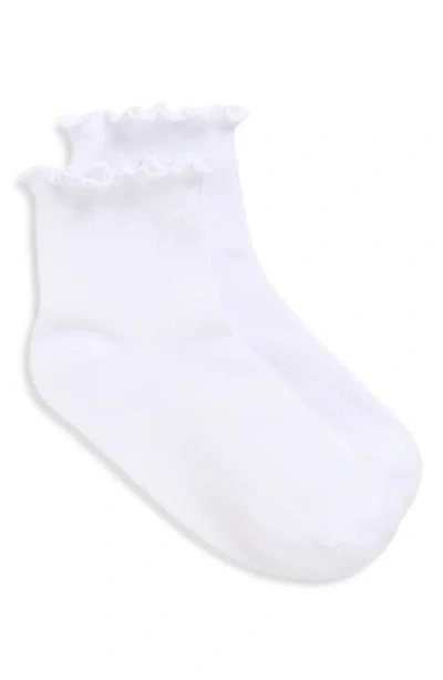 Stems Billie Ruffle Mid Crew Socks In White