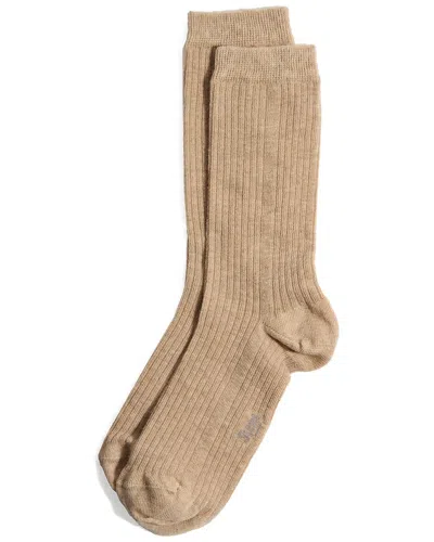 Stems Cashmere-blend Crew Socks In Brown