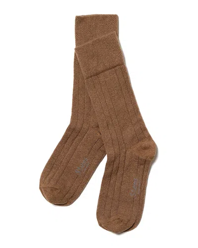 Stems Cashmere-blend Socks In Brown