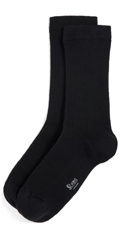 Stems Cashmere Crew Socks Black