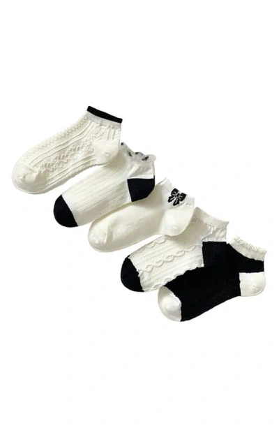 Stems Charming Ruffle Assorted 5-pack Ankle Socks In White