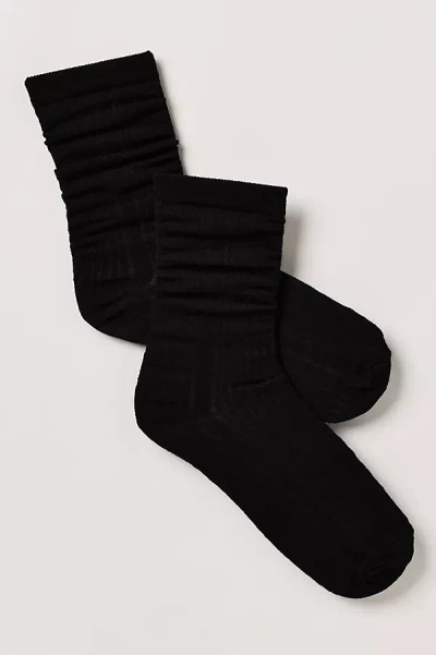 Stems Cotton Cashmere Crew Socks In Black