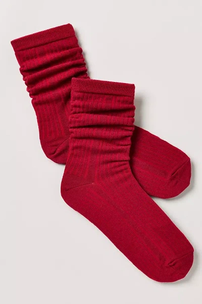 Stems Cotton Cashmere Crew Socks In Red
